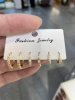 A 6-piece set of luxurious and fashionable women's earrings with zircon inlaid in brass and real gold plating, which are popular in cross-border sales from Europe and America. Please specify the color of the zircon details Picture